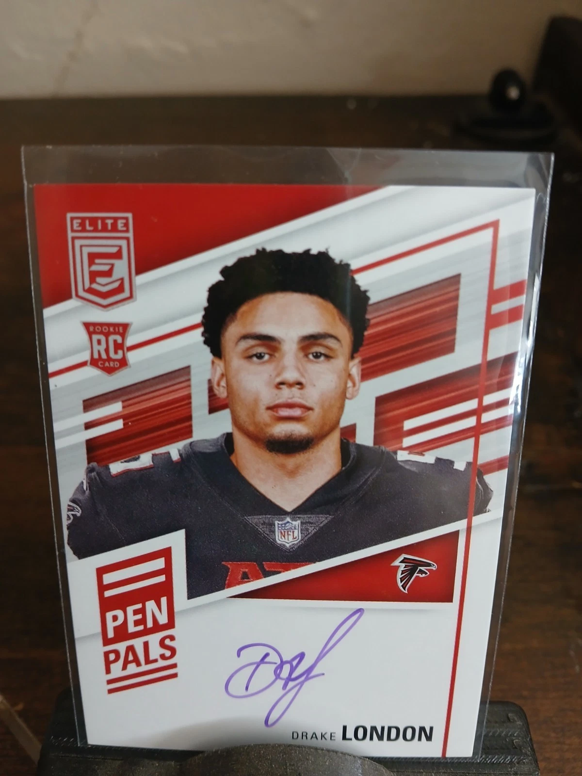 Drake London Panini Donruss Elite Pen Pals Autographs #PPDL Purple Ink