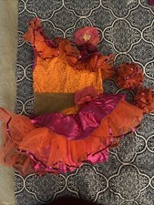 A Wish Come True Havana Orange 18921 Large Child Jazz Tap Dance Costume Latin