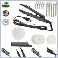 Hair Extensions Tool Kit with Heat Iron, Keratin Beads and Clips for Styling