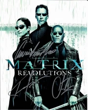 Matrix Revolutions Keanu Reeves  Carrie Anne Moss Fishburne 8 x 10 Photo COA TTM