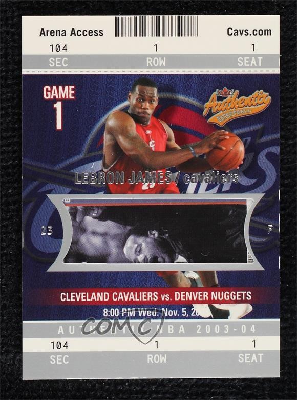 2003-04 Fleer Authentix Rookie Authentix 293/1250 LeBron James #104 5l2