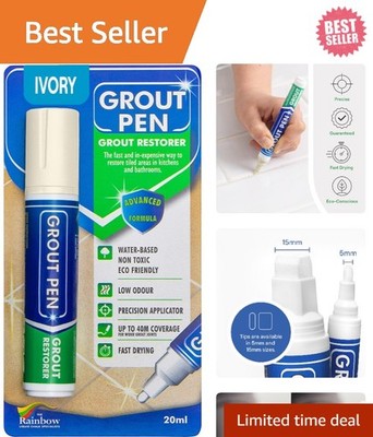 Transform Dirty Grout with Waterproof Ivory Grout Pen - Ideal for DIY Projects