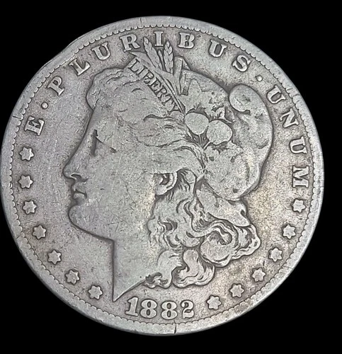 1882-CC Morgan Silver Dollar VAM-10 LDS Doubled Date Profile, Filled MM Fine