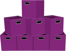 Fabric Storage Bins Cubes, Fabric Cube Organizer with Handle, Foldable Cube Bins