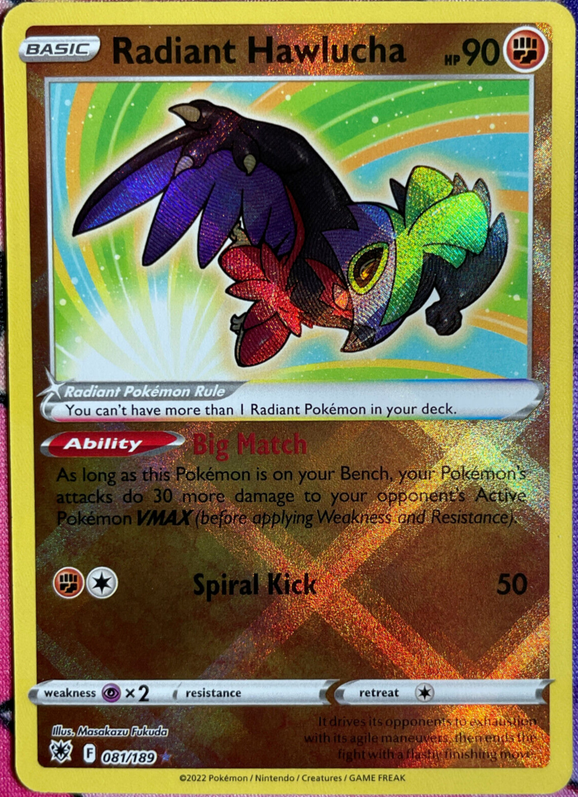 Radiant Hawlucha Rare - 081/189 - Astral Radiance Pokemon 2022