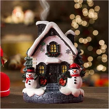 Christmas Cabin Incense Holder Burner, White Or Snow-covered