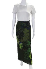 Jenni Kayne Womens Silk Floral Print Zip Up Maxi Skirt Multicolor Size 8