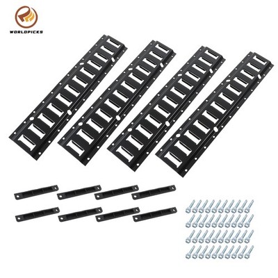 12 Pcs 2 Ft Black E Track Rails Kit Matte Finish For Secure Loads Transport