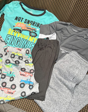 Lot of Kids Child Size 10-12 Medium Shirts Shorts Sweatpants Pajama Tops Bottoms