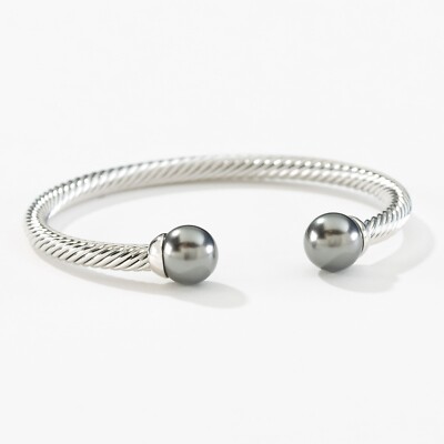 Touchstone Crystal With a Twist Bracelet Feat. Gray Pearl  Swarovski Crystal NIB