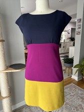 Eliza J Colorblock Dress - Fuchsia Chartreuse Navy