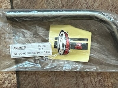NOS Handlebars ANSWER CRO-MO CRUISER BAR CLEAR Mid School BMX Cromo 4130