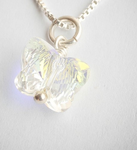 Sterling silver 925 crystal butterfly pendant & necklace ! Gift Jewelry & Lov - Picture 2 of 2