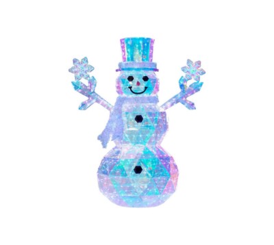J17＃Jingle Bells(立体虹光)切り売り海外人物マステ Member's Mark 570 LED Pre-Lit Prismatic Snowman Iridescent Finish