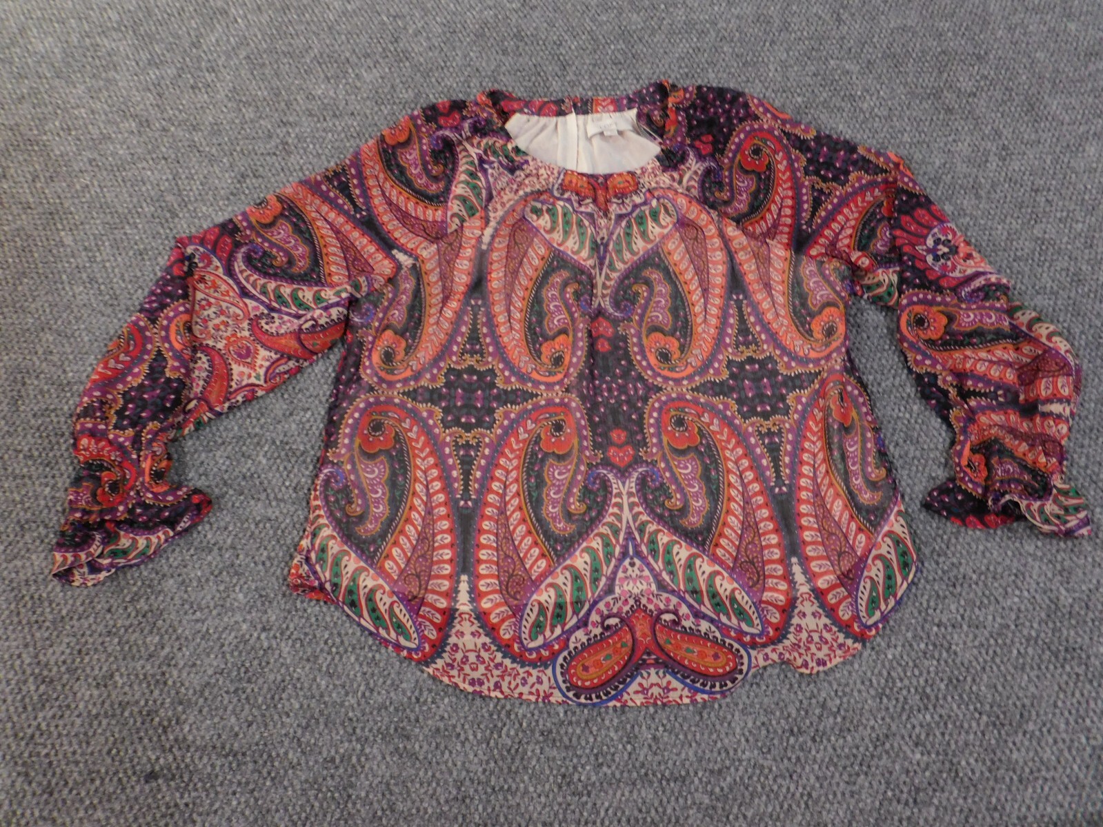Loft top medium red gemoetric pullover lined shee… - image 2