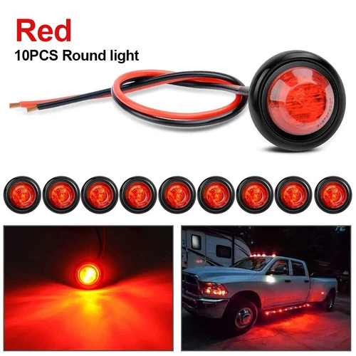 10/20PCS Rund LED Seitenmarkierungsleuchte Begrenzungsleuchten Anhänger LKW 24V - Bild 22 von 24
