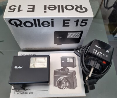 Rollei E 15 Aufsteckblitz Blitzgerät Blitz OVP funktioniert