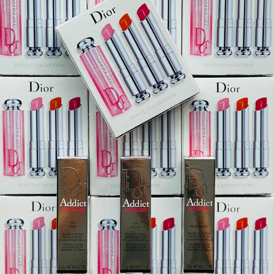 Dior Addict Lip Glow Balm Trio (001 Pink, 004 Coral, 012 Rosewood) - Image 3 of 4