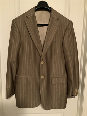 Versace Collection Pinstriped Blazer- Brown/Gold