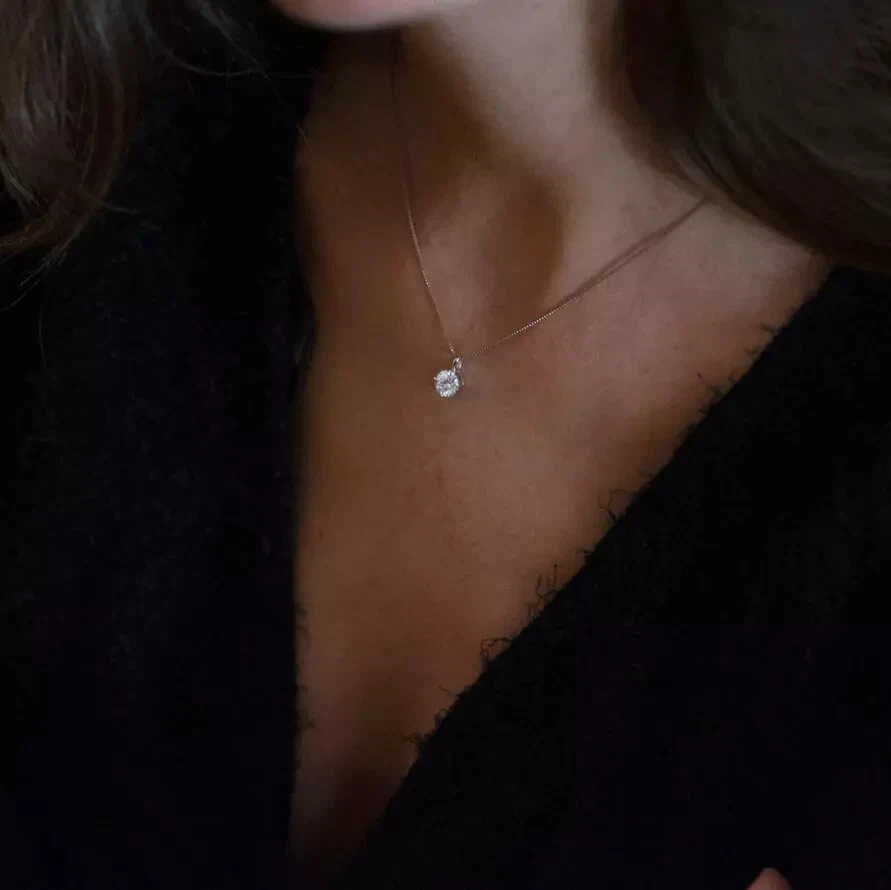 Pendente Diamante in Moissanite 1ct VVS1 diamond pendant punto luce FRY100 - Immagine 3 di 4