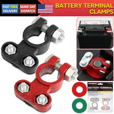 2PCS Negative Positive +Car Battery Cable Terminals Top Post Connectors Clamp