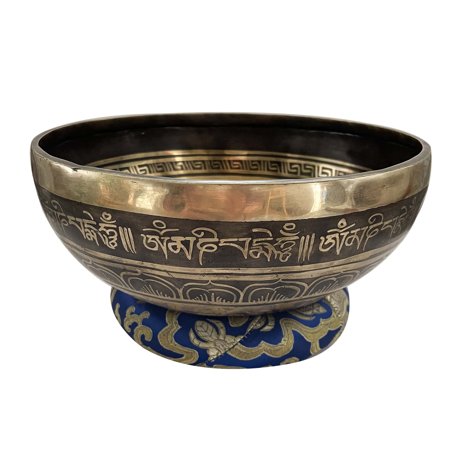 Bol chantant tibétain Bouddha de médecine en bronze de 15 cm avec mantra om
