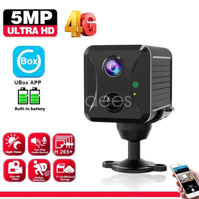 5MP 4G SIM Card WIFI Mini Camera Built-In Battery PIR Motion Detection Security