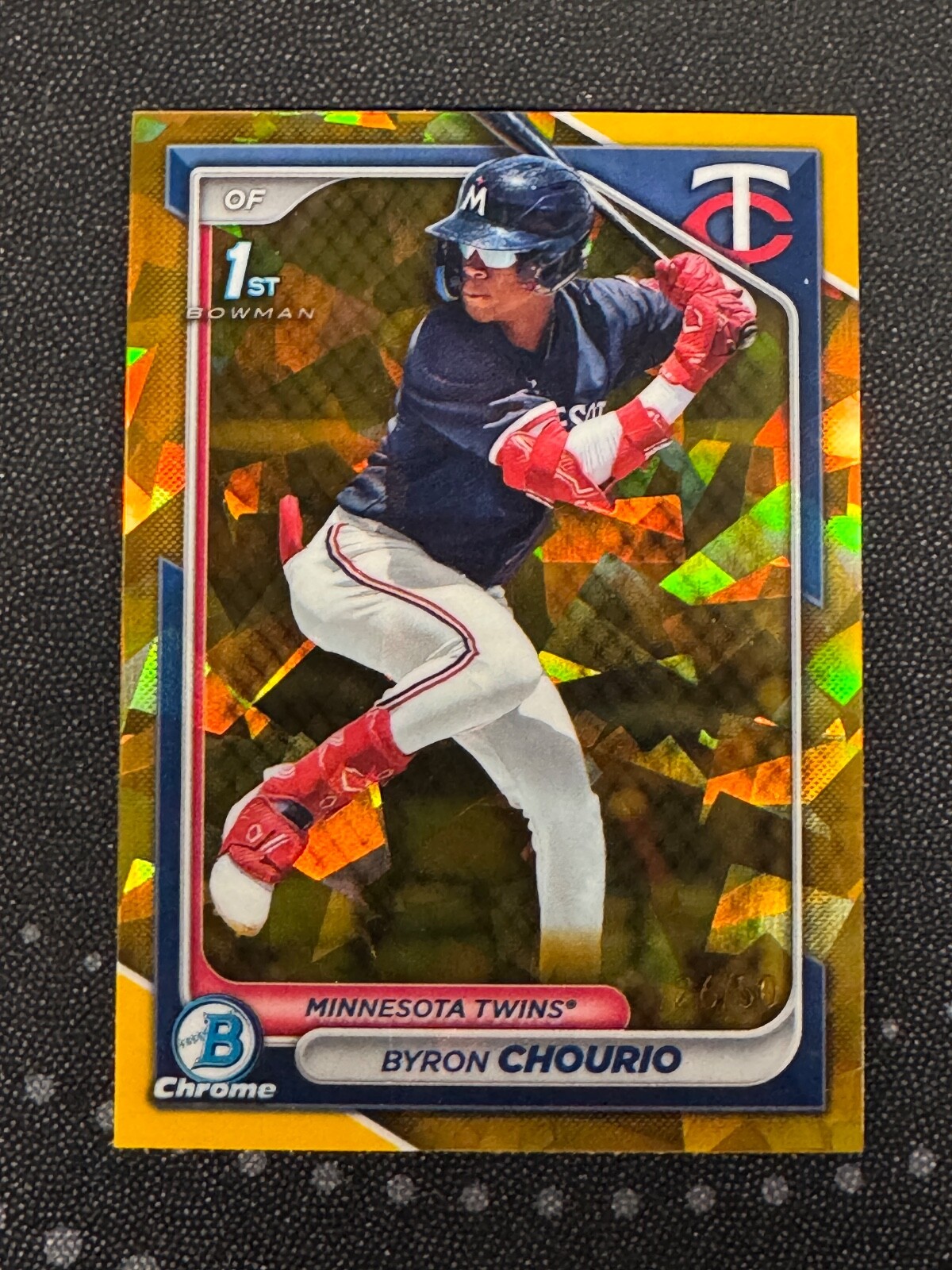 2024 Bowman Sapphire #BCP-129 Byron Chourio 1st Gold /50 Minnesota Twins