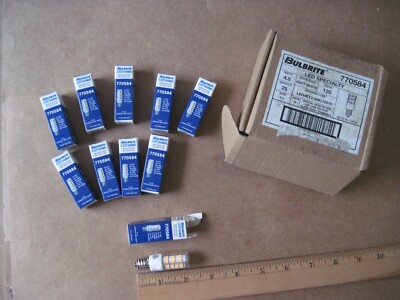 Lot of 10 Bulbrite 770584 LED Bulbs 120V 4.5W T6 E12 Clear 3000K Soft White