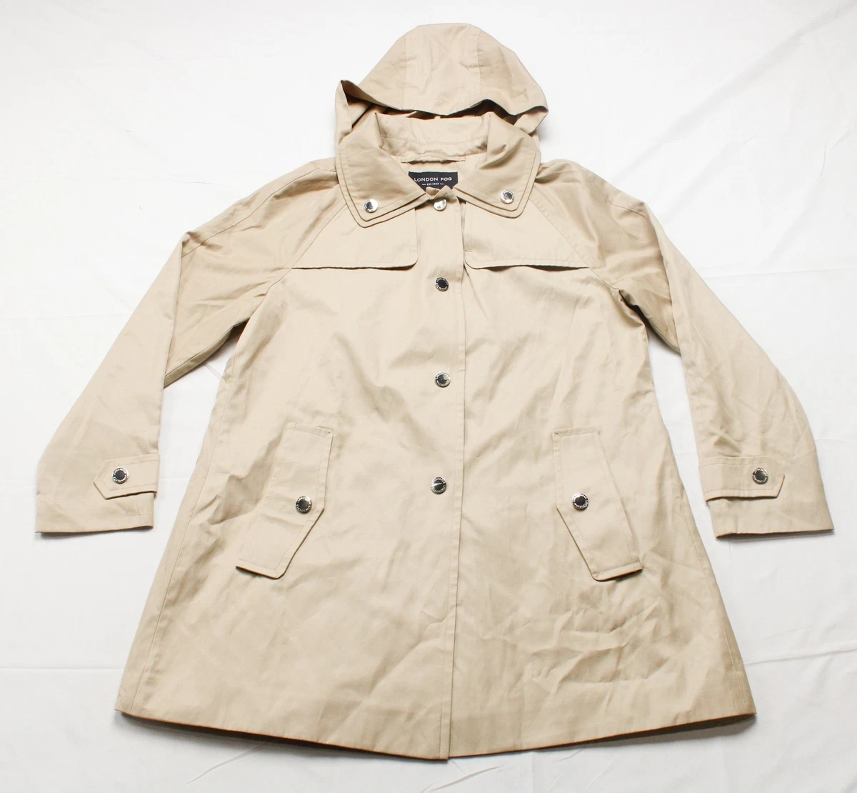 London fog snap front raincoat clearance