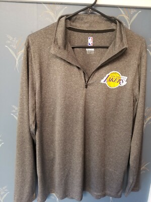 UNK Los Angeles Lakers 1/4 Zip Pullover Gray Lightweight Shirt SZ M