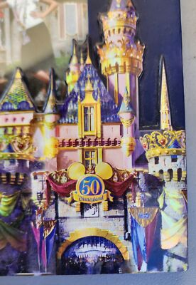 Vintage Disneyland 50th Anniversary Disney Castle Photo Frame 6.5