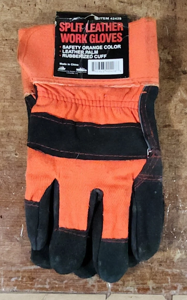 Split Leather Red Work Gloves