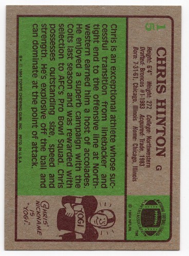 NFL Single Trading Cards 1980s - Picture 206 of 500