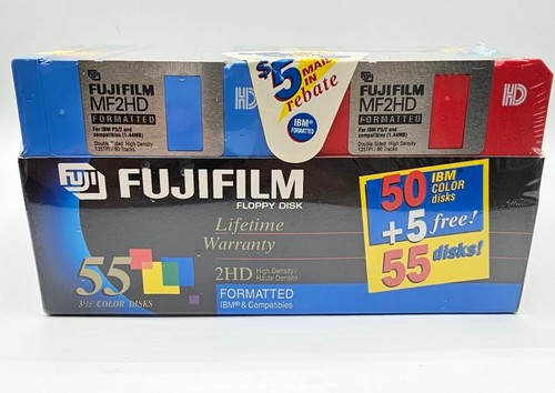 FUJIFILM 2HD 3,5" Disketten 1,44MB Disketten 55 Stück IBM formatiert VERSIEGELT - Bild 14 von 15