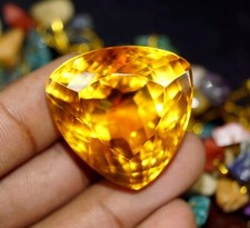 Yellow Citrine Trillion Cut Certified Natural Brazilian 96.00 Ct Loose Gemstone
