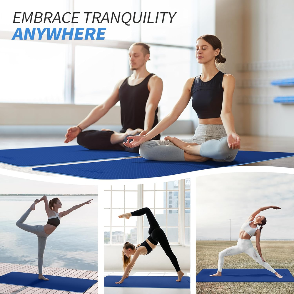 Eco-Friendly Non-Slip Extra Thick Yoga Mat for Women Men & Kids in 1/3 1/4 & 2/5 Inch Sizes