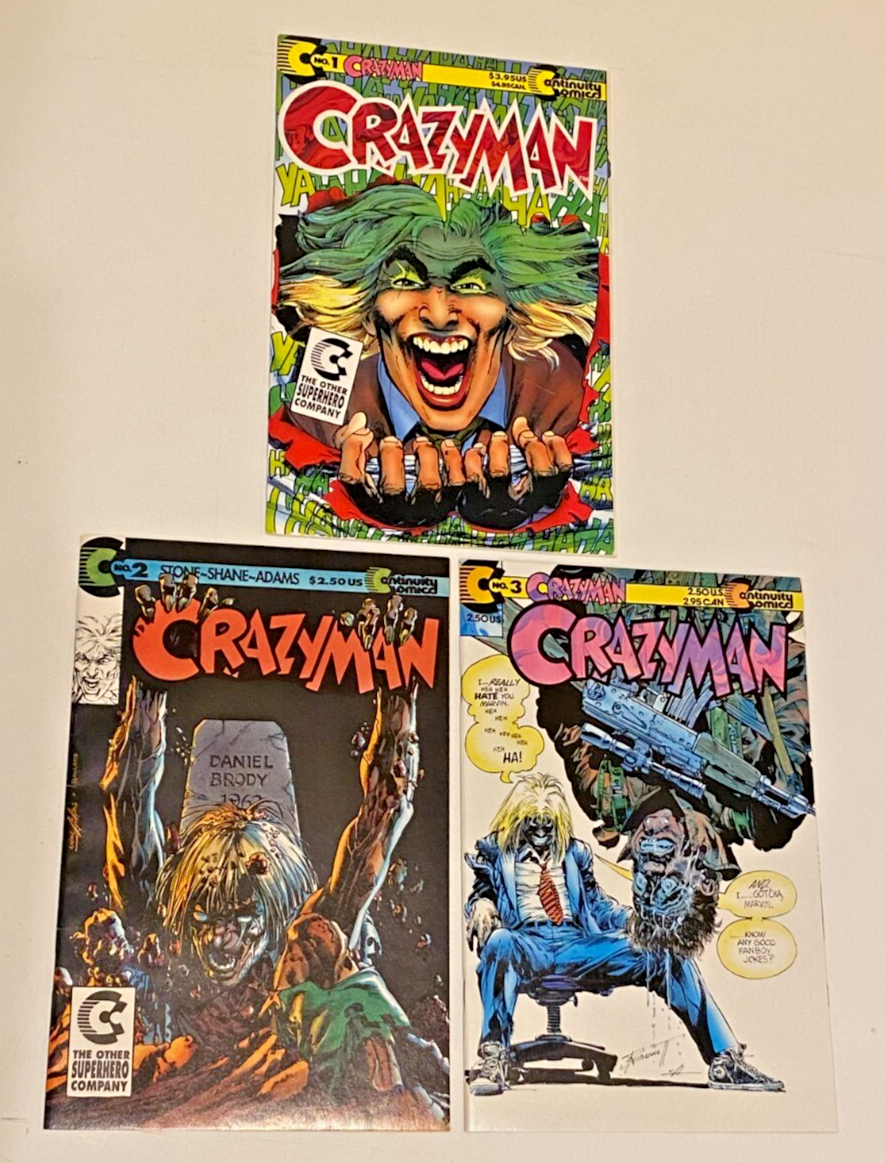 CRAZYMAN Vol. 1 (1-3) & 2 (1-4) (Continuity Comics 1992/1993) VF