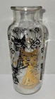 Vintage Mid Century MCM Apothecary Jar Milk Bottle Glass Gold & Black Cats