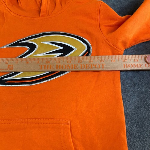 Reebok NHL Anaheim Ducks Hoodie Sweatshirt Pullover Hockey Orange Youth Medium - Picture 6 of 8