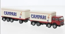 Brekina 58543 Ho Scale Fiat 691 Millepiedi with Trailer Campari Year 1970