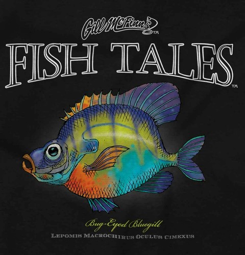 Gill McFinn's Fish Tales Bug Eyed Bluegill Womens or Mens Crewneck Sweatshirt - Picture 2 of 8