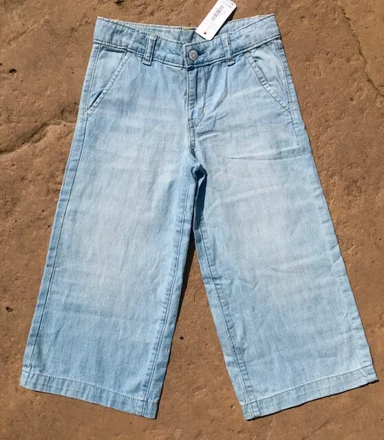 Gymboree Girls Lt. Blue Denim Culottes Jean pant Adj waste NWT 2 MSRP 44.50