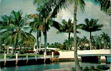 Ft Lauderdale FL Waterways Beautiful Bridges Postcard used (21227)