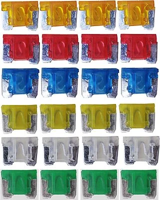 XTREMEAUTO 24 TINY MICRO ASSORTED MINI BLADE FUSE FUSES CAR AUTO TRUCK SUV LOW PROFILE APS