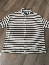 ALLSAINTS Jackson Oversize Stripe SS Knit Button-Up Shirt - Men's XL