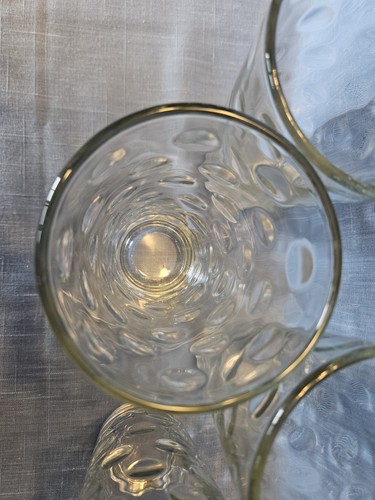 Set Of 4 Circleware Clear Dots Glass Drinking Tumblers 5 3/4" 14oz - Picture 4 of 6