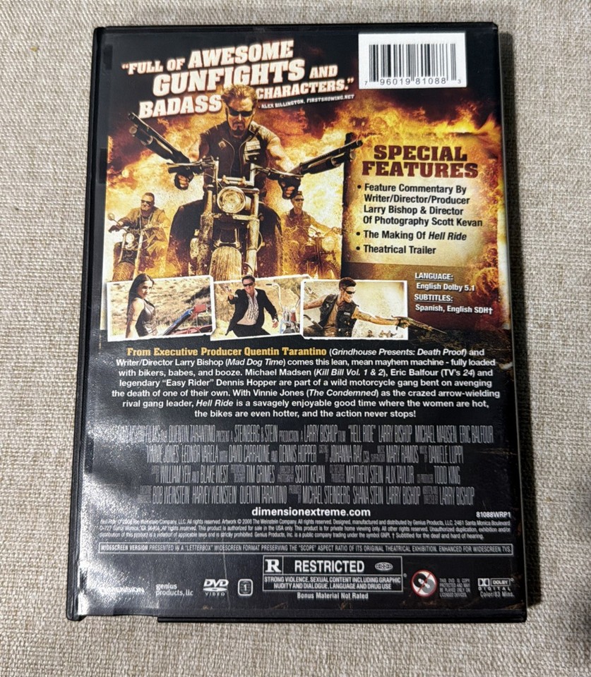 Hell Ride DVD 2008 Dimension Extreme Quentin Tarantino in Blockbuster ...