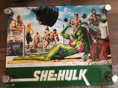 She Hulk Muscle Beach Poster 1989 Joe Jusko Staple Holes In Corners