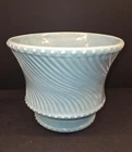 Vintage Turquoise Mccoy Swirl Design Pedestal Planter